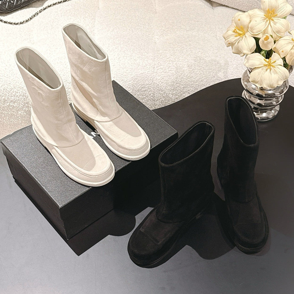 Chanel Women's Suede Mid-Calf Boots #335029