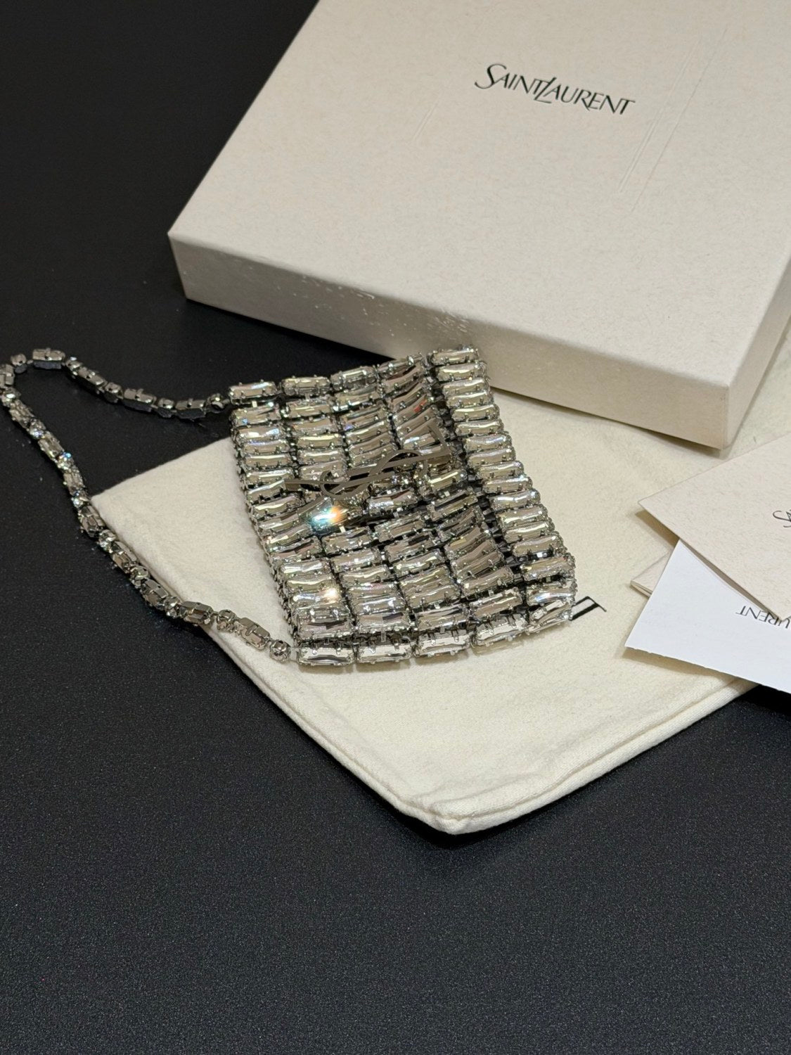 Saint Laurent Micro EVENING Bag In Crystals #379371