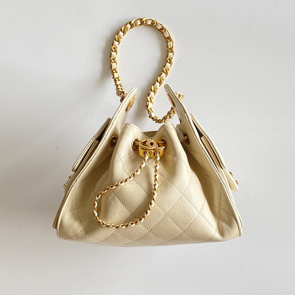 Chanel 25 Mini handbag Metallic Grained Calfskin #333968
