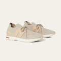 Loro Piana Lady Flexy Walk Sneaker Wish Wool Ancient Sandstone Low Top #383060