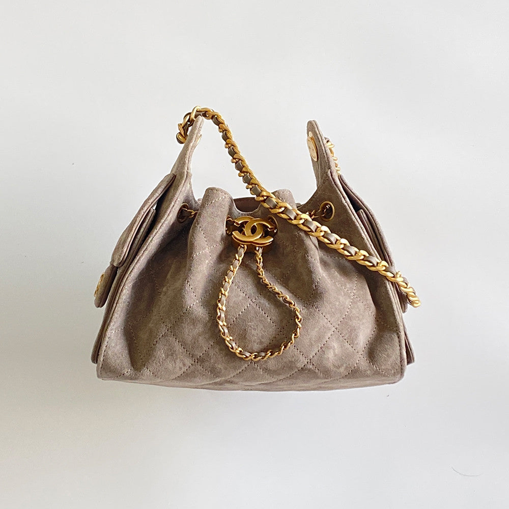 Chanel 25 Mini handbag Metallic Grained Calfskin #333968