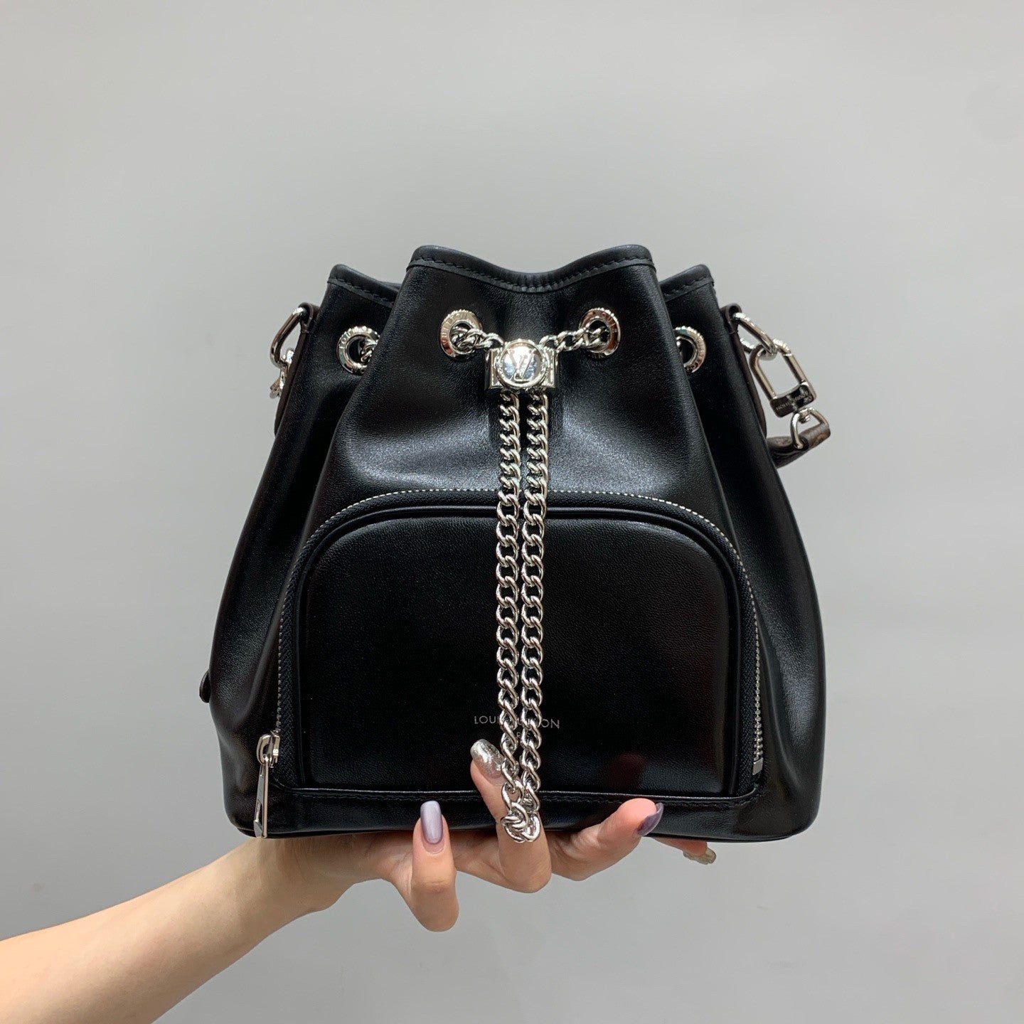 Louis Vuitton LV Women's Handbag NO WAY Black Lambskin Rock-Style Bucket Bag New Style Male And Lady M14377 #194550