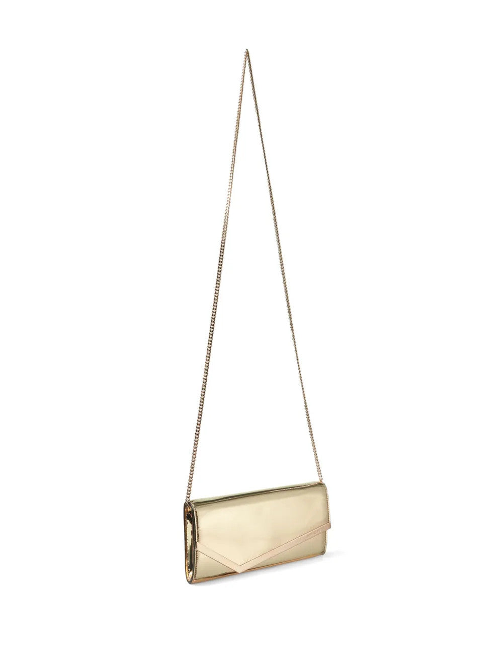 JIMMY CHOO Clutch Bag Mirror Finish Leather Magnetic Closure Detachable Chain Strap Versatile And Practical Bag Bags #197451