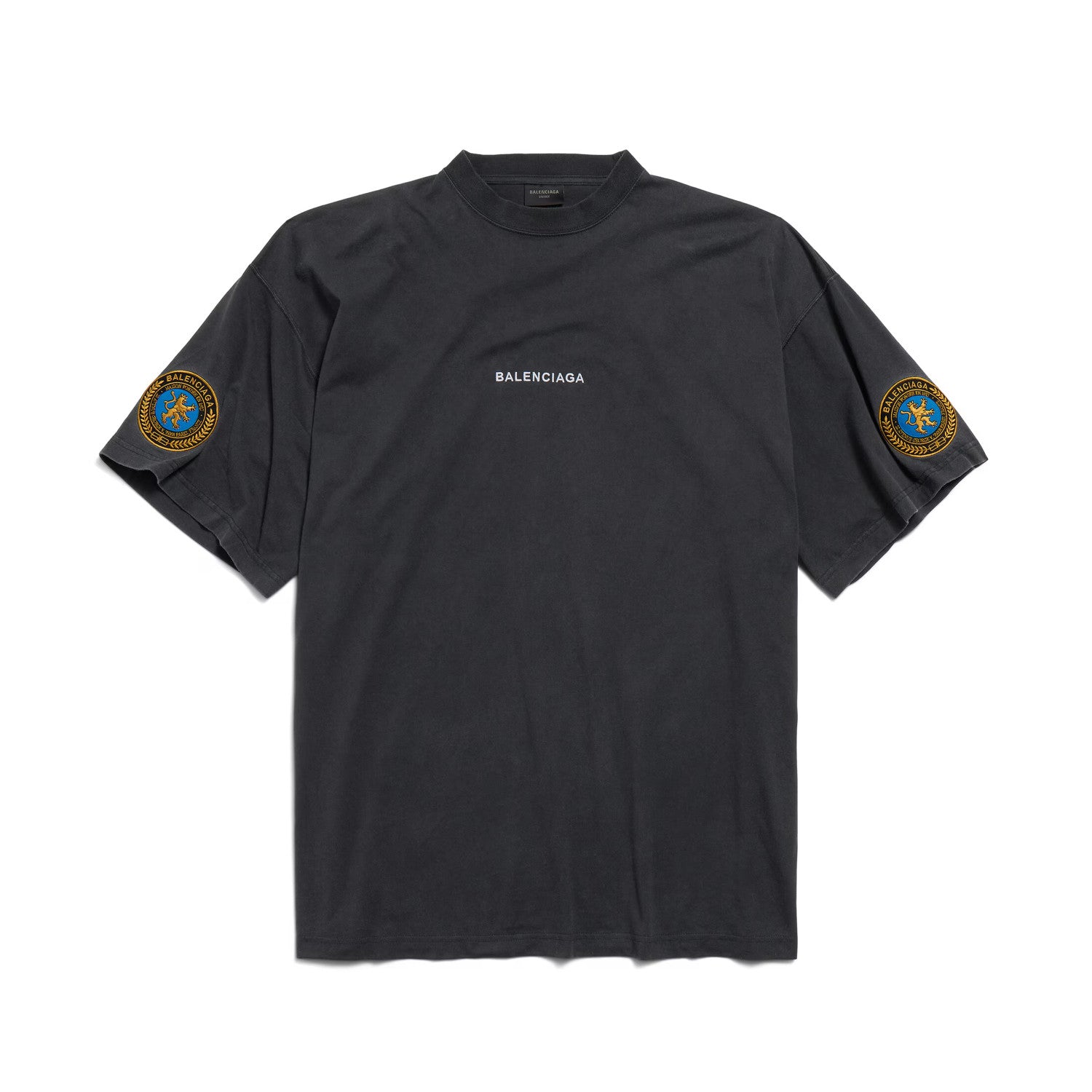 Balenciaga Men's Uniform Merch Oversized Round Neck Short Sleeve T-Shirt Vintage Solid Color Embroidery Casual Elastic Waist Shorts #81297