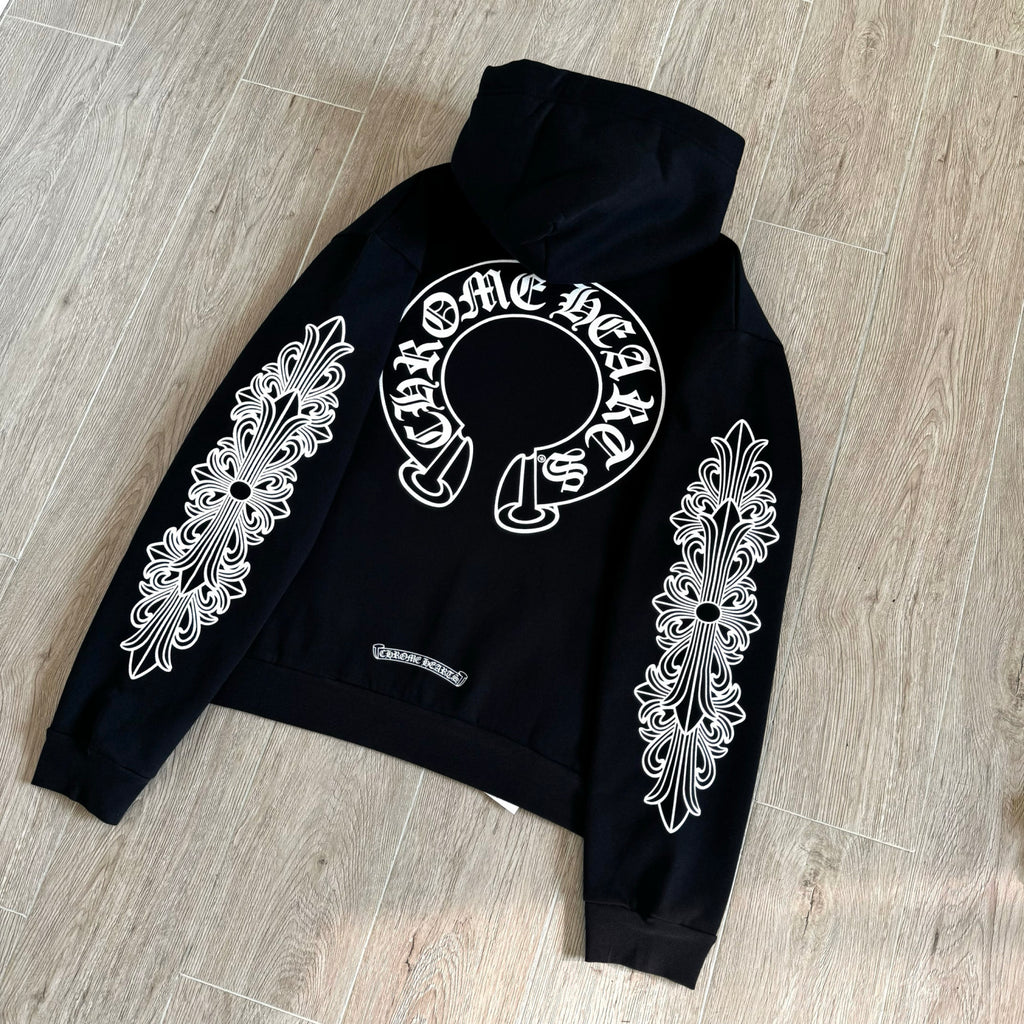 Chrome Hearts Side Floral Leg Pattern Hooded Sweatshirt Pants #375724