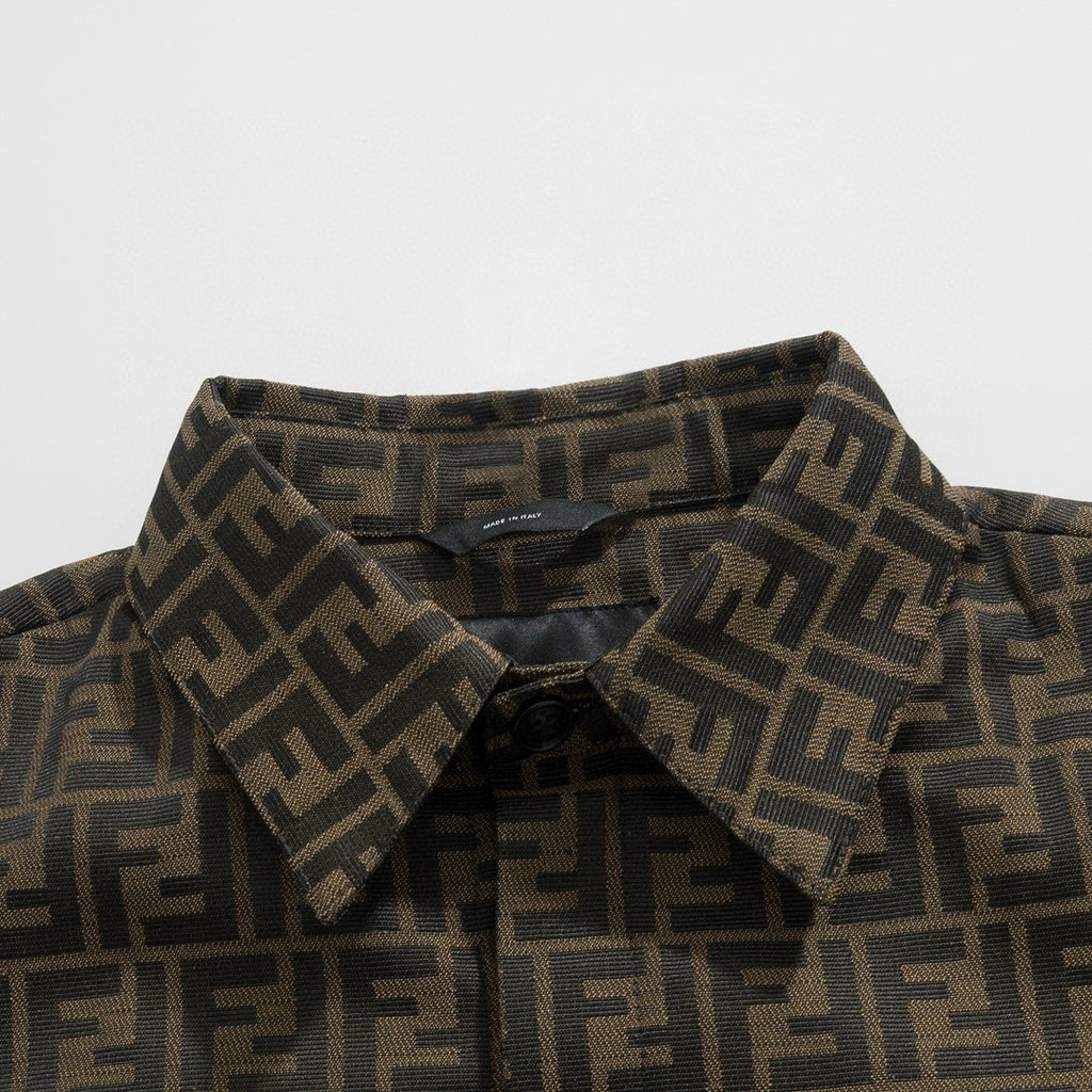 Fendi Men's Autumn Logo Printed Single Breasted Lapel Jacket #97492