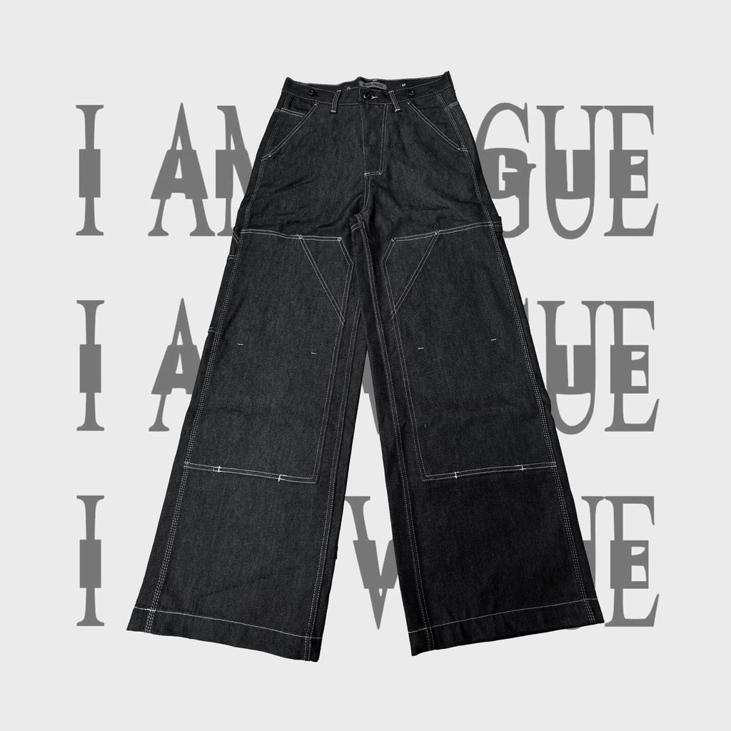 Opium Style Black Denim Workwear Lumberjack Pants Baggy Fit Playboicarti Concert Same Men's Spring And Summer Long Pants Ngvp #2239