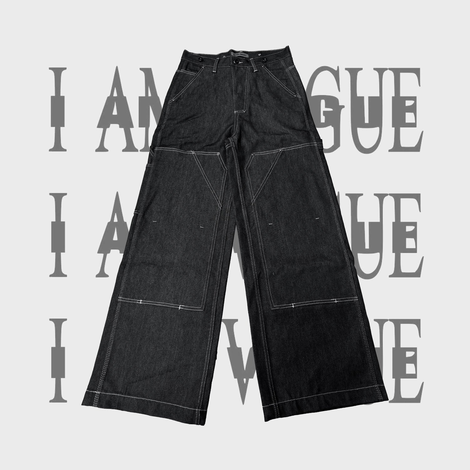 Opium Style Black Denim Workwear Lumberjack Pants Baggy Fit Playboicarti Concert Same Men's Spring And Summer Long Pants Ngvp #2239