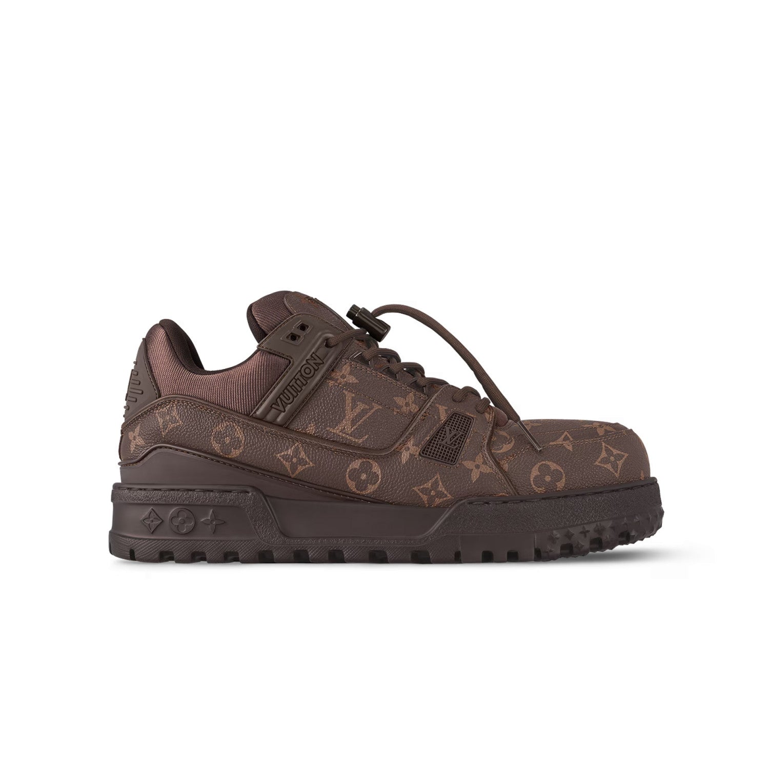 Louis Vuitton LV Trainer Maxi Men's Solid Color Leather Lace Up Low Top Board Shoes #76332