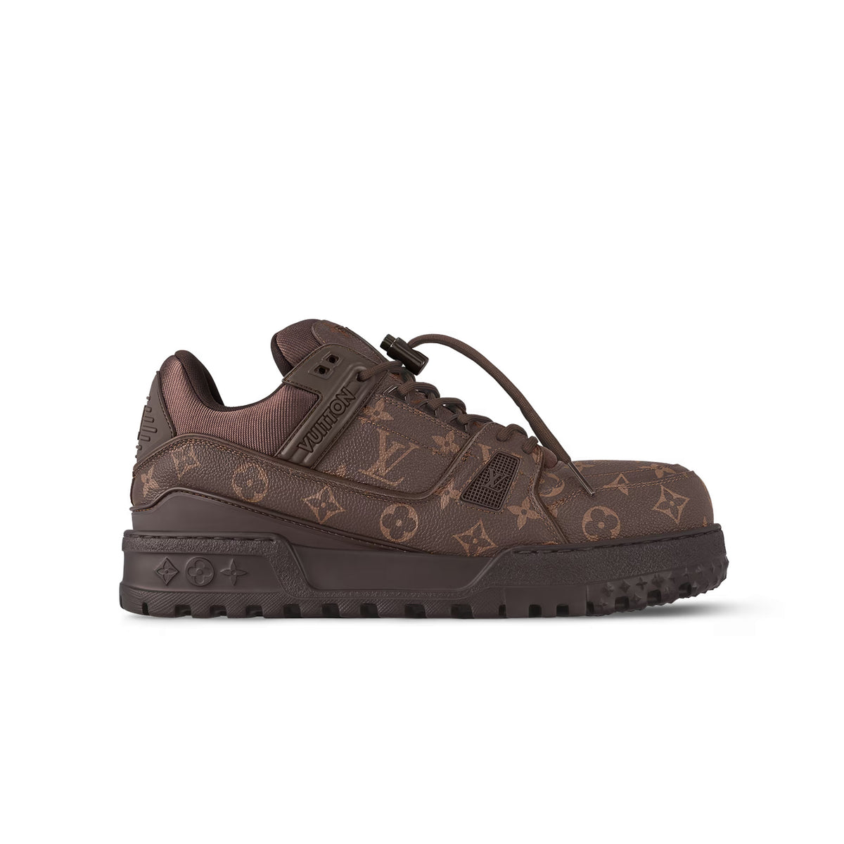 Louis Vuitton LV Trainer Maxi Men's Solid Color Leather Lace Up Low Top Board Shoes #76332