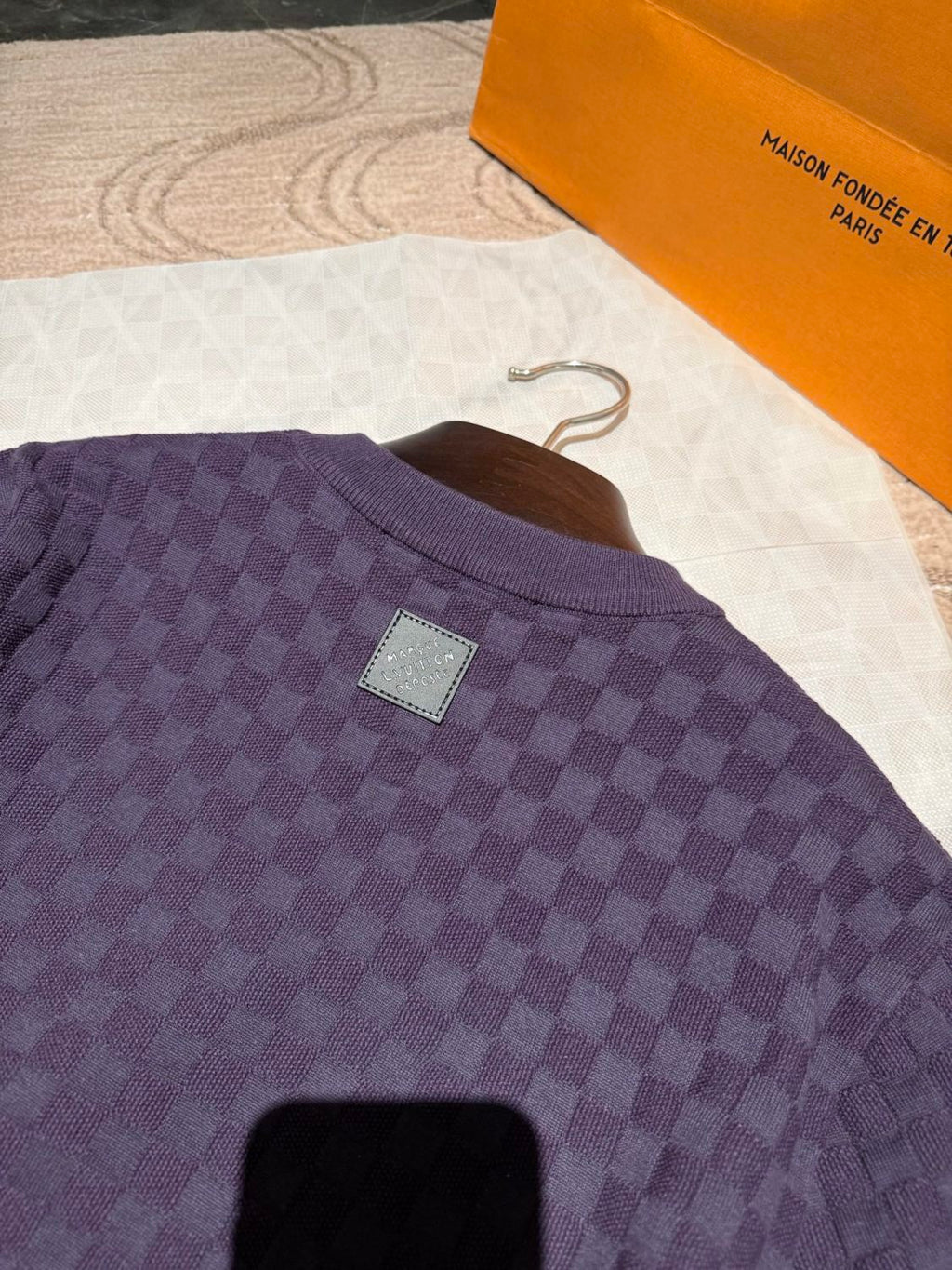 Louis Vuitton Damier Jacquard Short-Sleeved Crewneck #337091