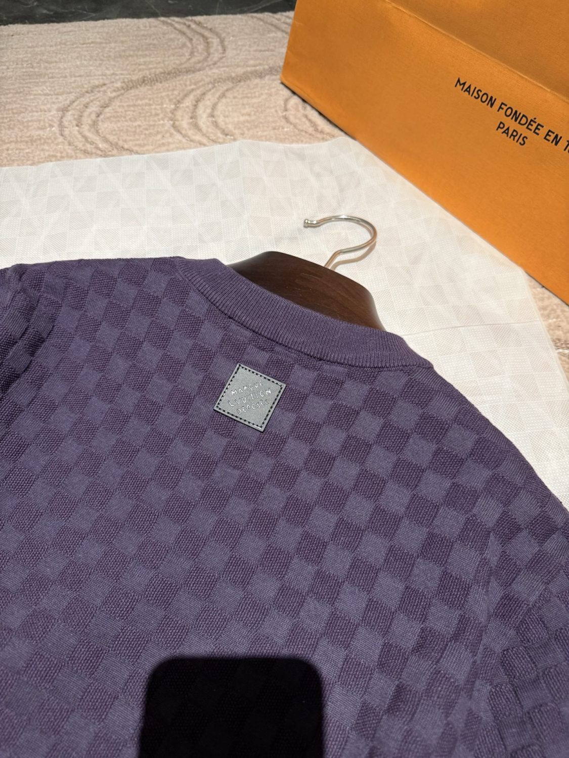 Louis Vuitton Damier Jacquard Short-Sleeved Crewneck #337091
