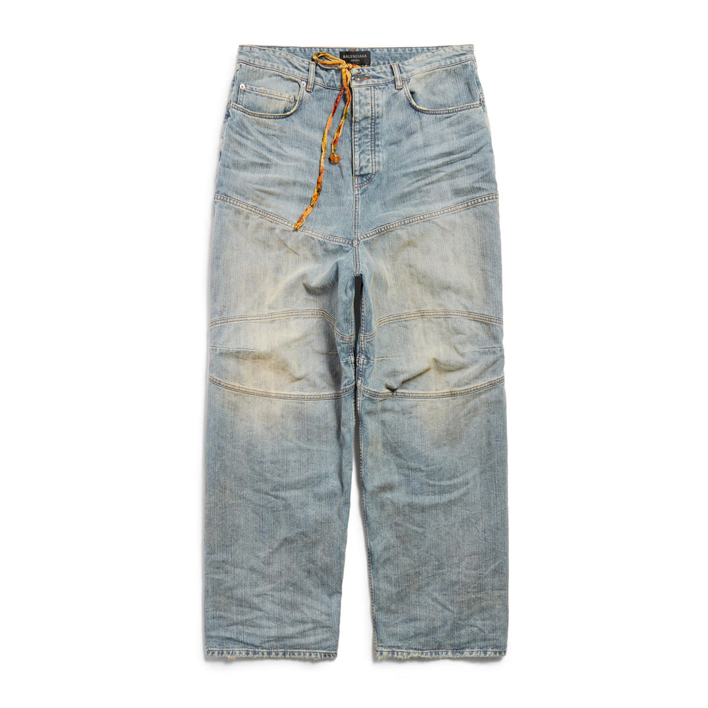 Balenciaga Men's Drawstring Loose Jeans Four Seasons Cotton Solid Color Casual Pants Ngvp #1513