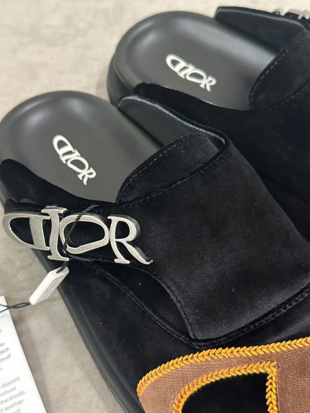 Dior Aqua Lewis Hamilton Velvet Round Toe Mules Slippers #385782