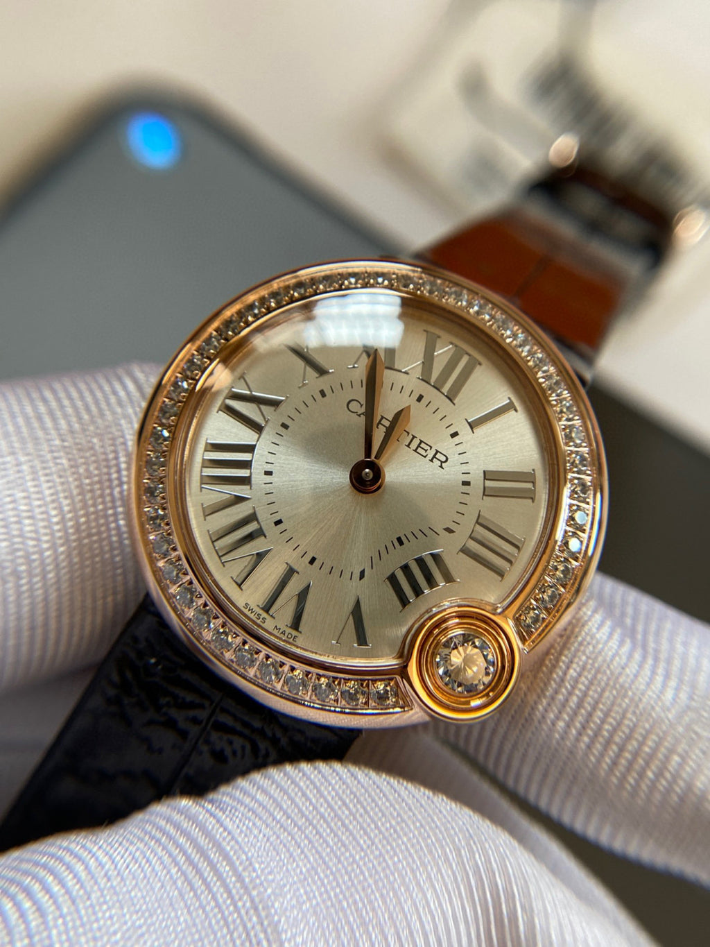 Cartier Black Strap Decorative Watch #21921