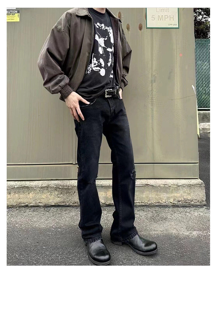 Enfants Riches Deprimes Men's Summer Washed Pattern Letter Print Round Neck Cotton Fitted Short Sleeve T-Shirt Ngvp #8586