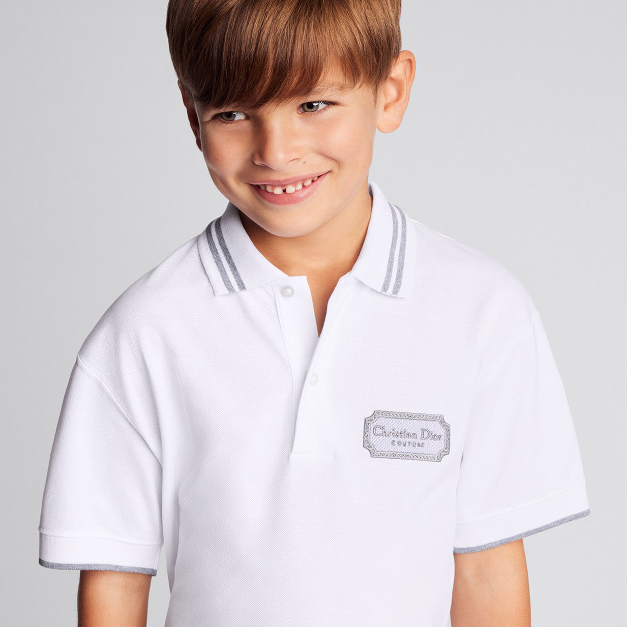 Dior Kid's Summer Christian Dior Embroidered Casual Pullover Fitted Short Sleeve Lapel Polo Shirt #31283