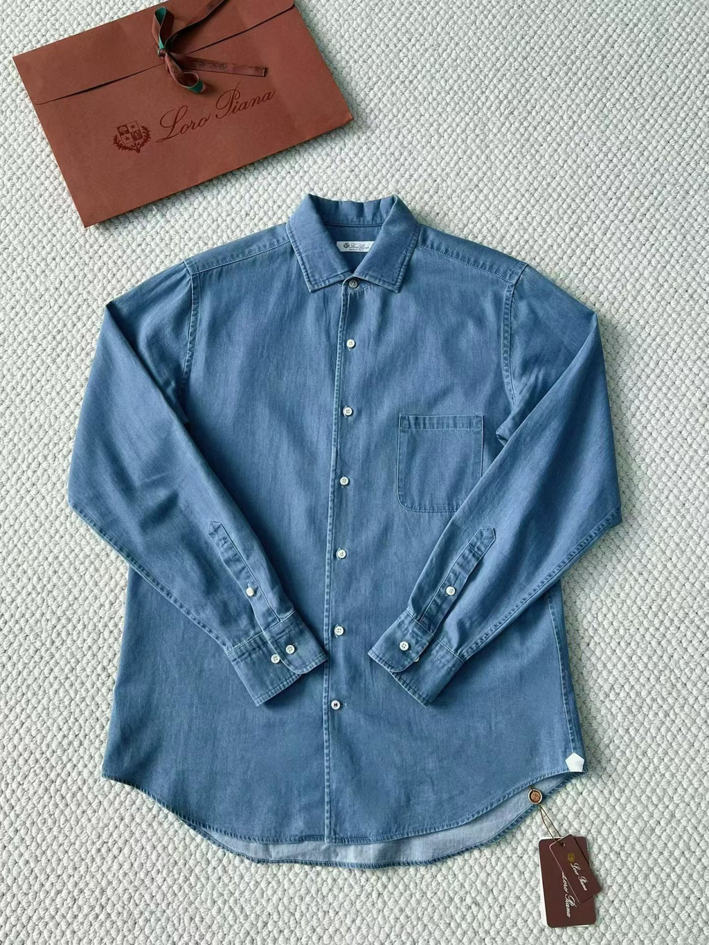 Loro Piana Top-quality Version André Shirt Cotton Ultra Stone-Washed #375405