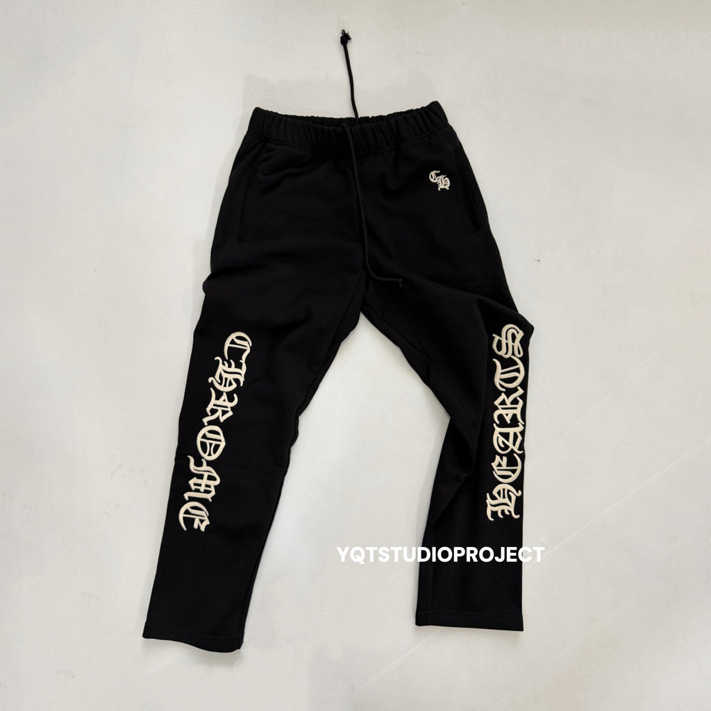 Chrome Hearts Men's And Women's Spring/Fall Fashion Casual Solid Color Collared Half-Zip Sweatshirt Solid Color Relaxed Wide Leg Pants Suit Set #79526
