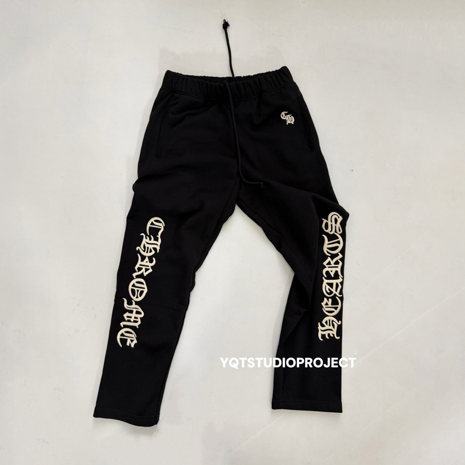 Chrome Hearts Men's And Women's Spring/Fall Fashion Casual Solid Color Collared Half-Zip Sweatshirt Solid Color Relaxed Wide Leg Pants Suit Set #79526