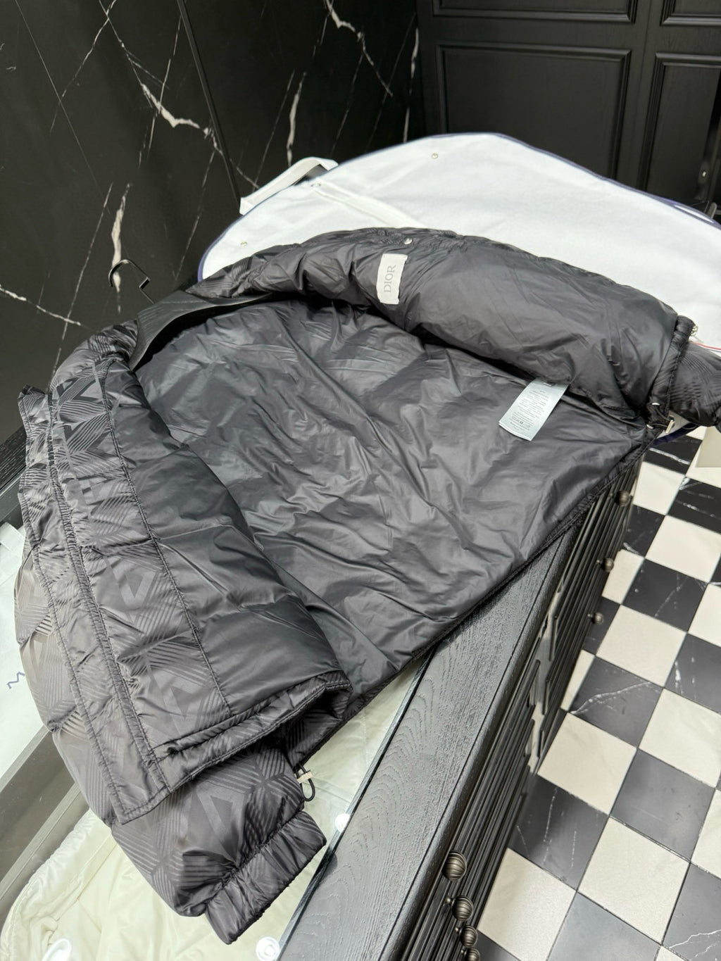 Dior Men's Fall/Winter Stand-Up Collar Logo All-Over Print Zipper Solid Color Casual Long-Sleeve Warm Puffer Down Jacket #81528