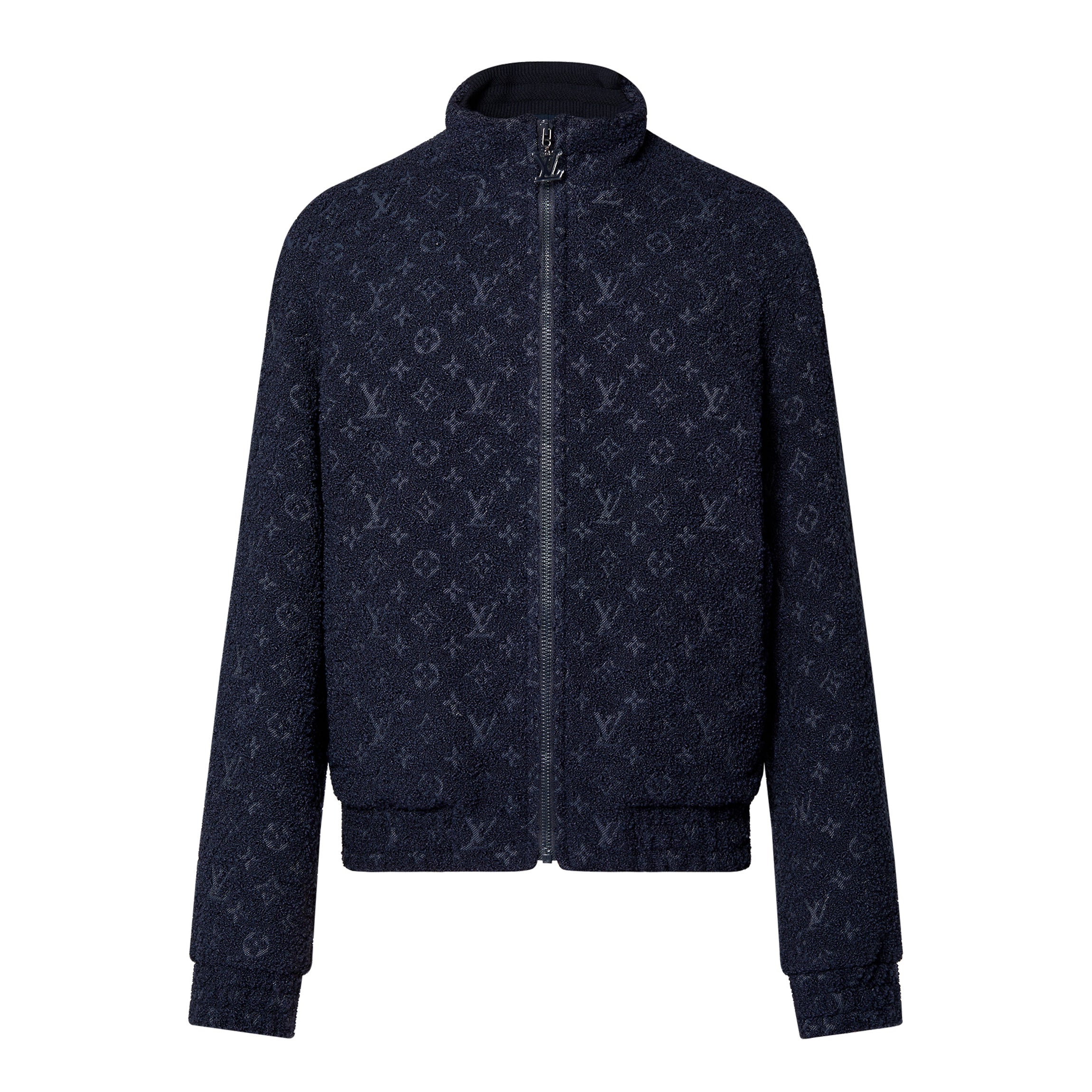 Louis Vuitton Men's Spring and Autumn Logo Full Print High Collar Wool Long Sleeve Jacket #72412