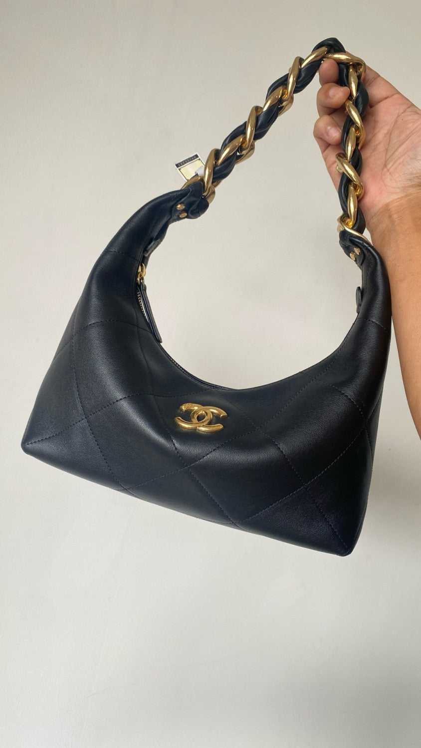 Chanel Women's Classic Solid-Color Leather Logo Chain Shoulder Bag Crossbody Bag | Tote Bag Bags AS5837-B22140-94305 #79116