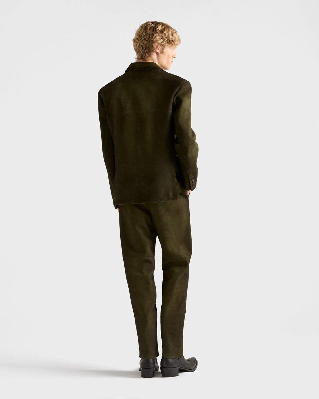 PRADA Men's Forest Green Suede Jacket #333462