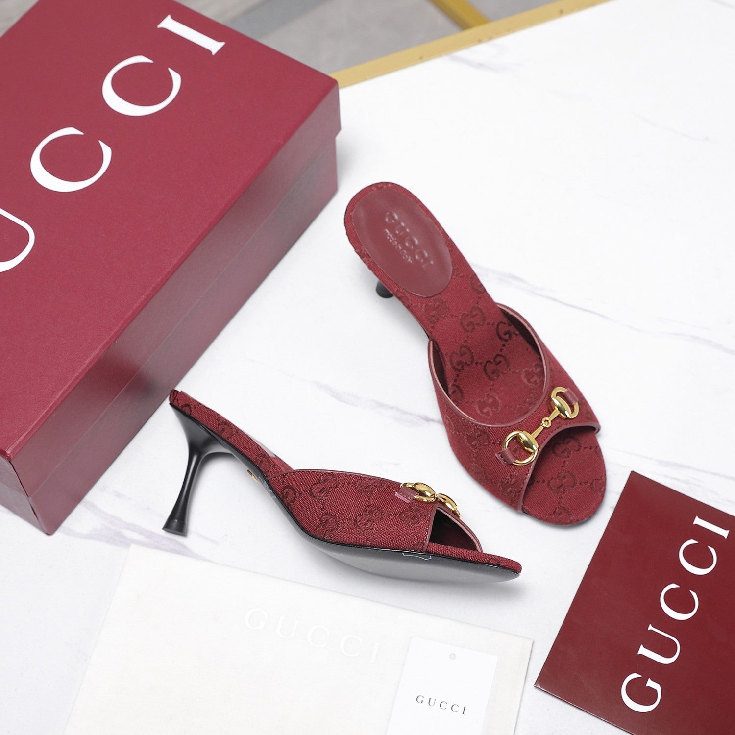 Gucci Leather Chain Decorated High Heel Sandals #387634