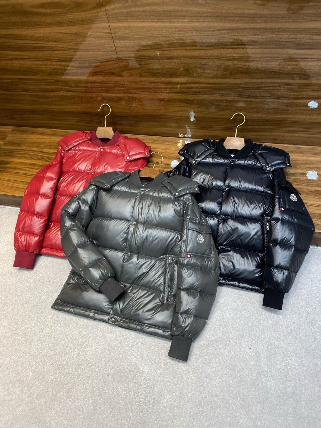 Moncler Men's Autumn and Winter Solid Color Nylon Waterproof Fabric Hooded Zipper Long Sleeve Puffer Down Jacket #73749