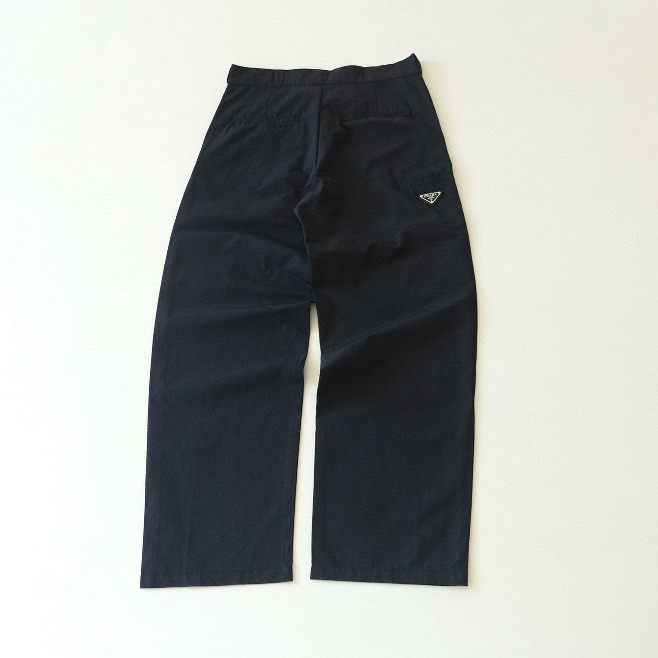 Prada Men's And Women's Women's Spring/summer Fashion Casual Solid Color Logo Triangle Emblem Recycled Nylon Relaxed Straight Leg Pants #79541