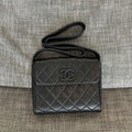 Chanel Women's Men's Vintage Black Knight Square Box Crossbody Bag With Flap Cover - Elegant And Sophisticated Handbag #81871A