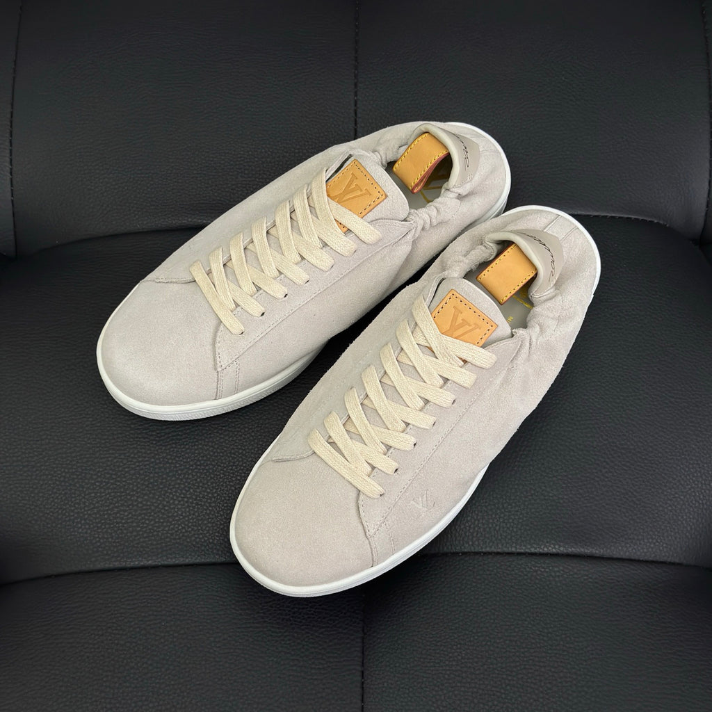 Louis Vuitton LV SOFT Men's And  Women's Spring/Fall Fashion Casual Round Toe Lace Up Solid Color Low Top Leather Mesh Fabric Sneakers Shoes #78696