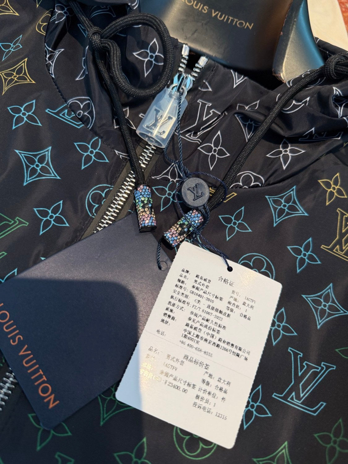 Louis Vuitton Men's And Women's Spring And Summer Gradient Rainbow Letters Printed Sunscreen Hooded Zipper Long Sleeved Jacket #76558