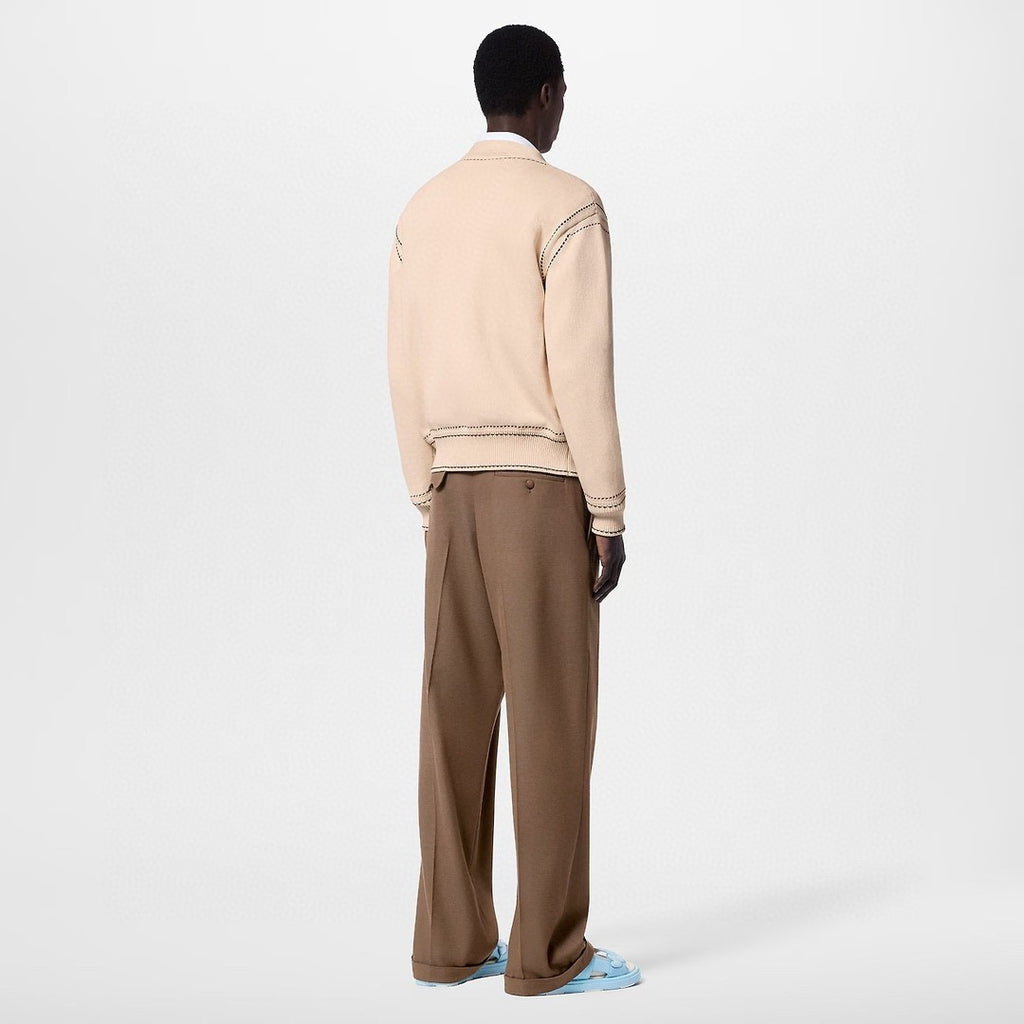 Louis Vuitton Men's Spring & Autumn Solid Color Button Mid Waist Straight Leg Casual Pants #73274