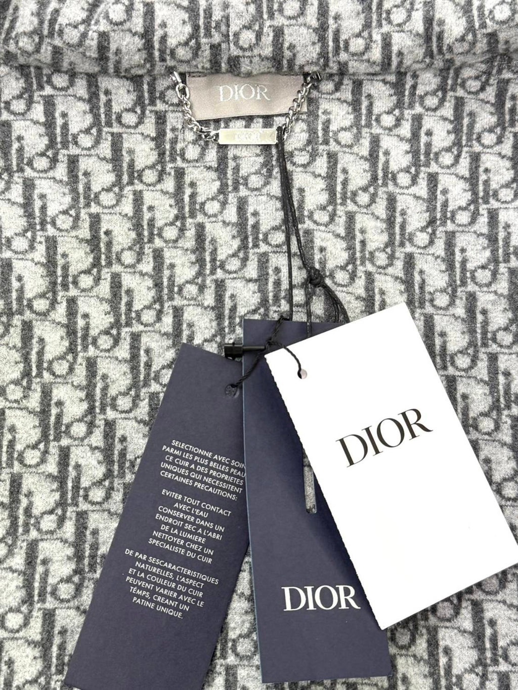 Dior Men's Spring and Autumn Solid Color Jacquard Cashmere Hooded Zipper Long Sleeve Jacket Drawstring Lace-Up Leisure Pants Suit Set #74477