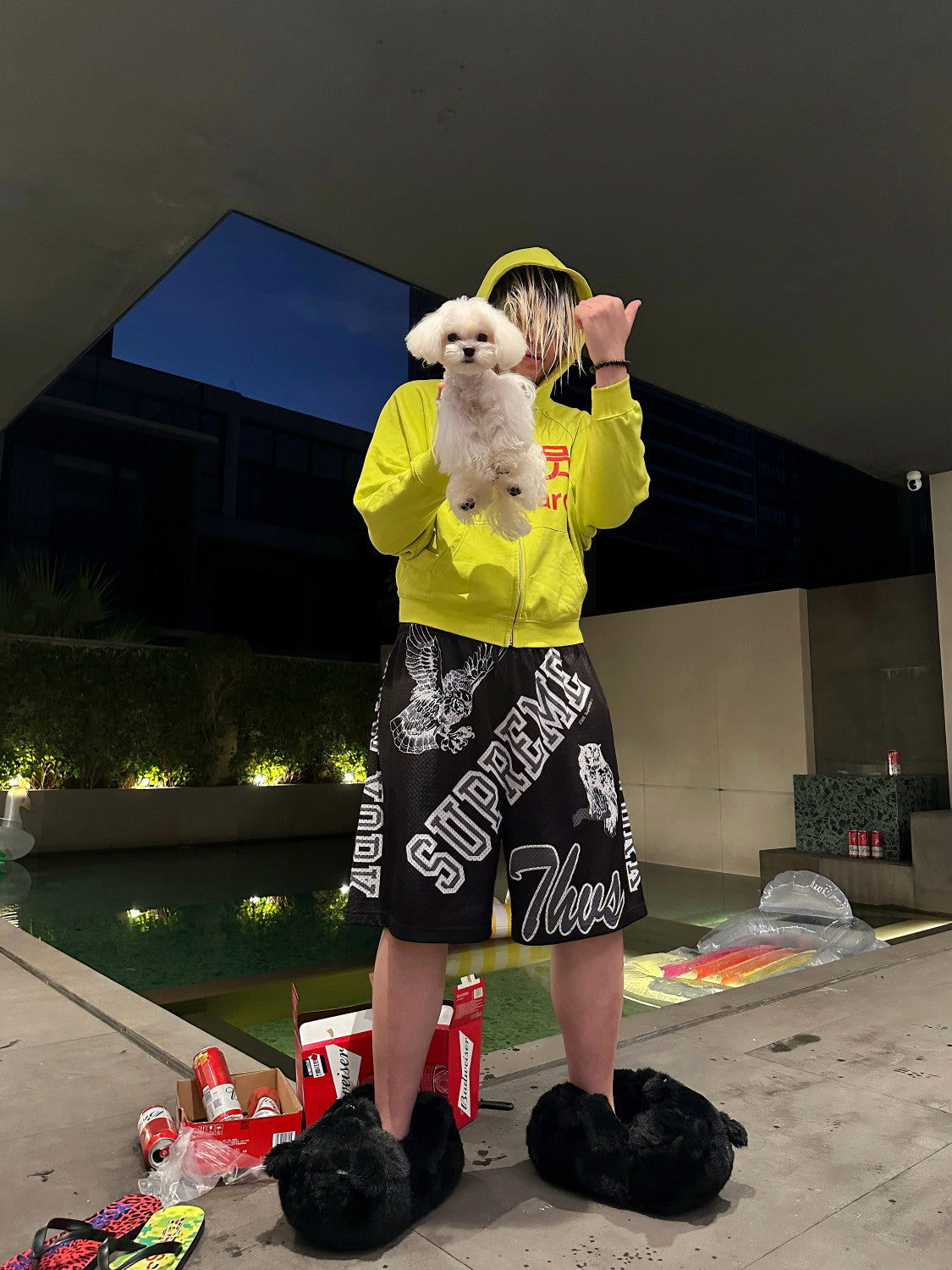Praying Men's Fall And Winter Fluorescent Yellow Lifeguard Print Subculture Tide Zipper Hoodie Sweatshirt Ngvp #2621