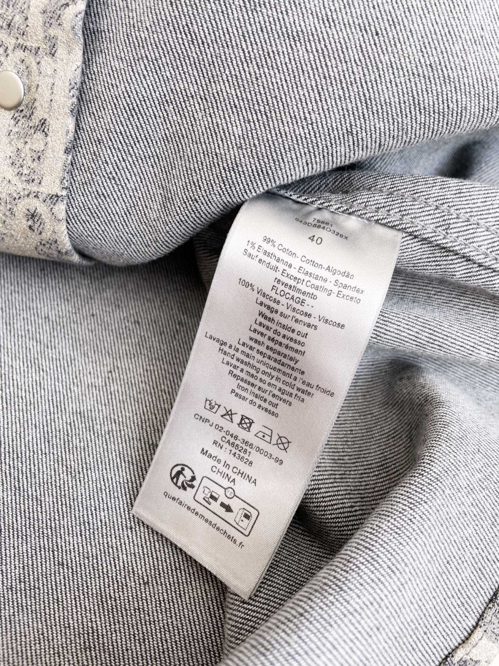 Dior Oblique Overshirt Letter Denim Long Sleeve Shirt Jacket #96663