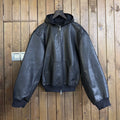 Balenciaga Men's Women's Autumn And Winter Loose Contour Hooded Leather Jacket Zip High Street Hip Hop Biker Style Jacket Ngvp #9784