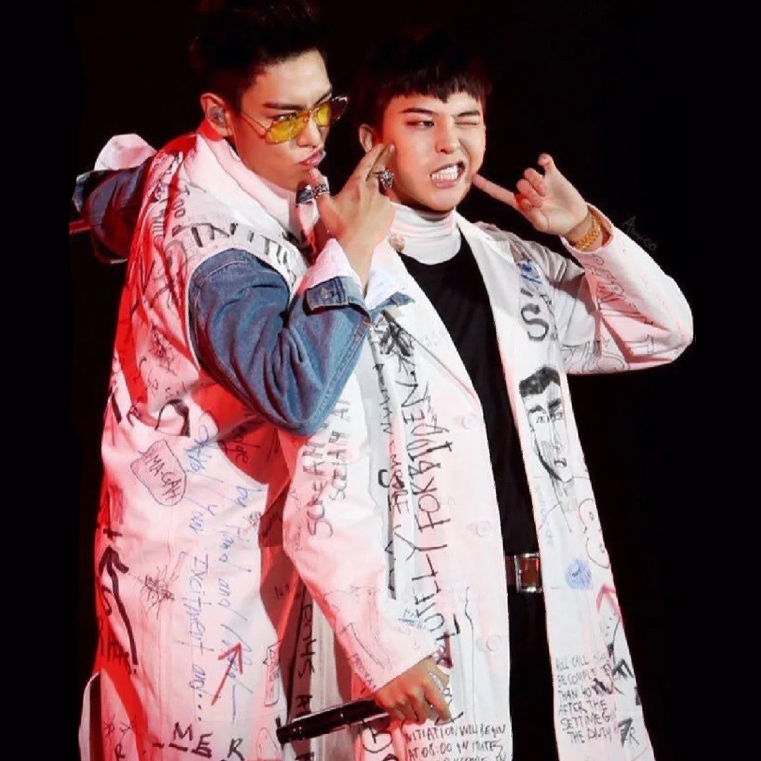 Raf Simons Men's Spring And Autumn Hand-painted Graffiti Long Trench Coat Jacket High Street Trend Hip-hop Personality Trench Coat Ngvp #1659