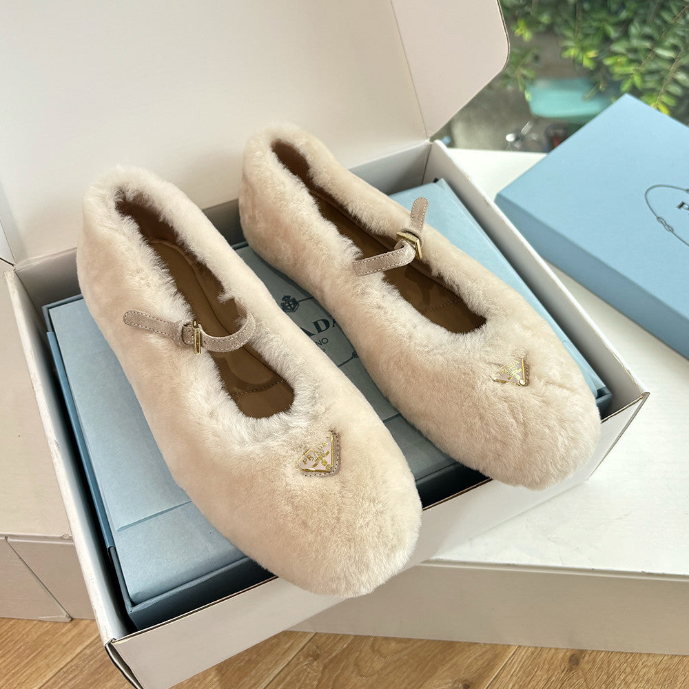 Prada Women's Plush Mary Jane Loafers #334919