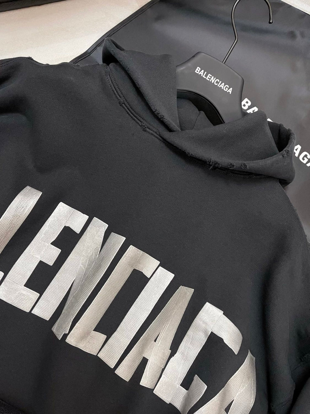 Balenciaga Logo Print Hooded Long Sleeve Sweatshirt #324922