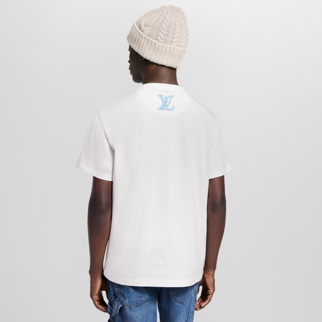 Louis Vuitton Summer Fashion Casual Solid Color Crew Neck Embroidered Short Sleeve T-Shirt #78894