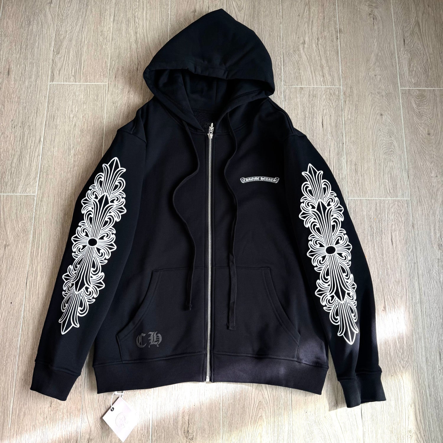 Chrome hearts Sanskrit Letter Logo Zipper Hooded Sweatshirt #333725