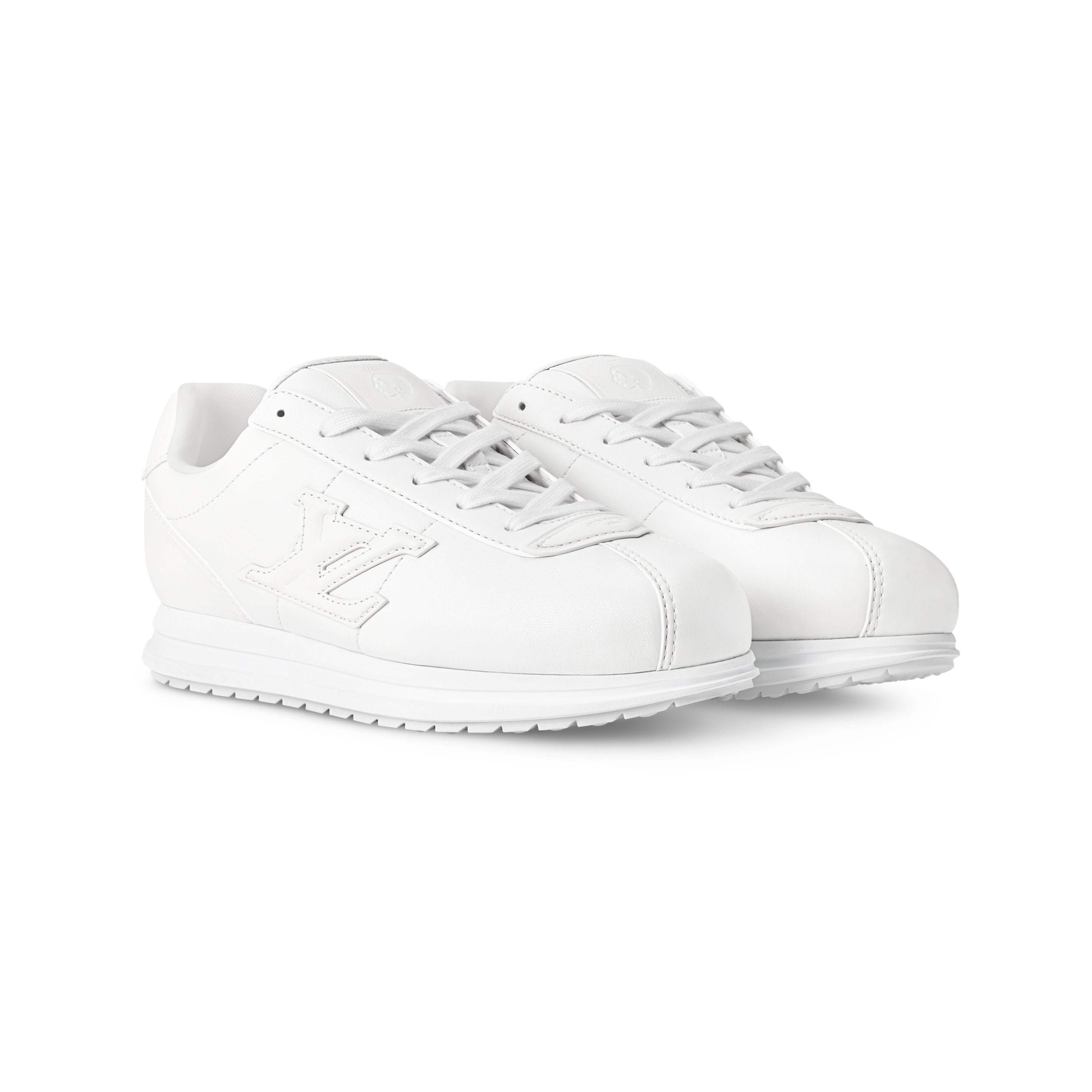 Louis Vuitton LV BUTTERSOFT Men's And Women's Spring/Fall Fashion Casual Round Toe Lace Up Leather Embossed Low Top Sneakers Shoes #78571