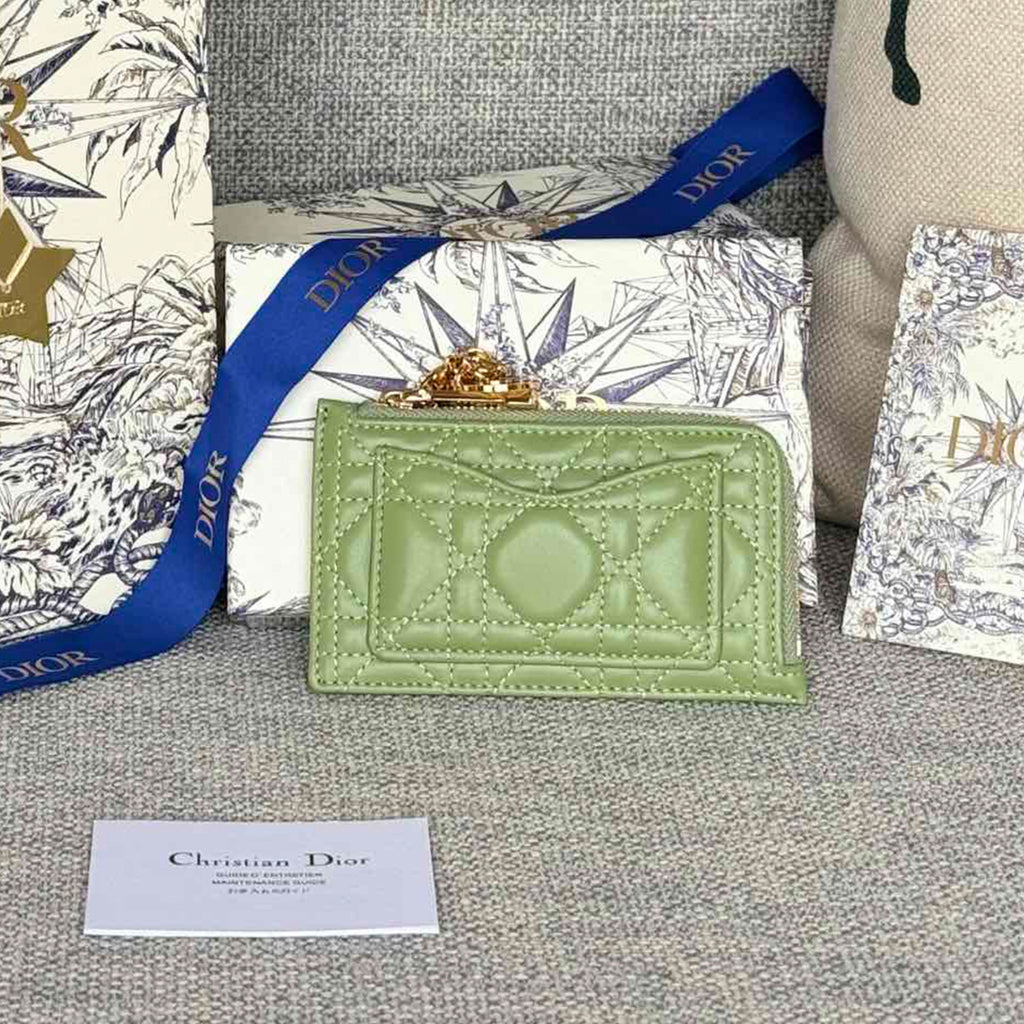 Dior Lady Dior Cosmos Zipped Card Holder Women's Fashion Temperament Logo Solid Colour Metal Decoration Card Case Card Holder Bag Bags S0965ONMJ  #81143