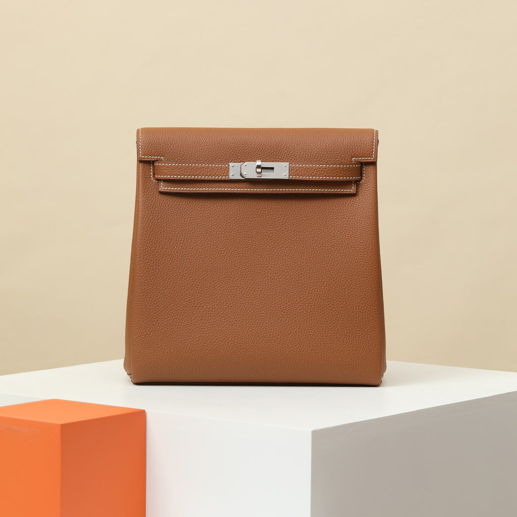 Hermes Women's Fashion Casual Solid-Color Leather Adjustable Strap Dual Purpose Backpack Shoulder Bag Crossbody Bag Bags KA220360 #78968