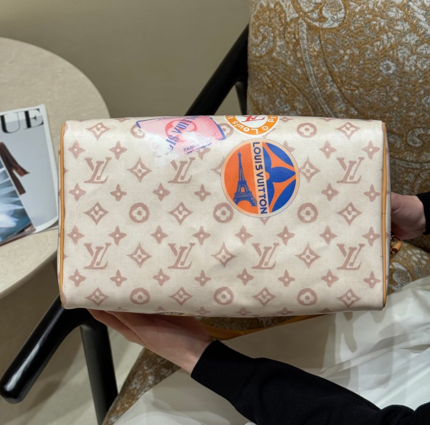Louis Vuitton Speedy Soft 30 Women's Removable Adjustable Shoulder Strap Graffiti Pattern Printed Shoulder Crossbody Bag Tote Bags #76934