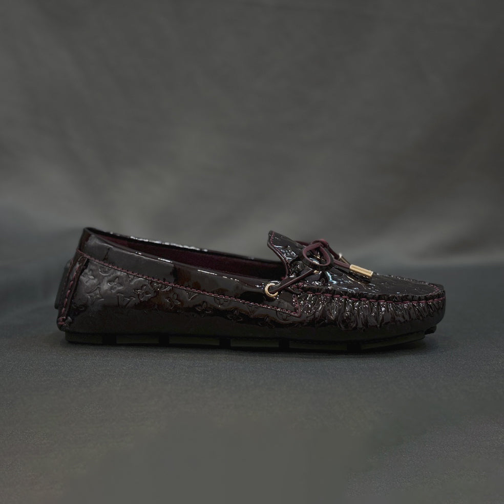 Louis Vuitton Women's Spring/Autumn Fashion Classic Round Toe Slip-On Leather Flat Low Top Loafers Shoes #78437