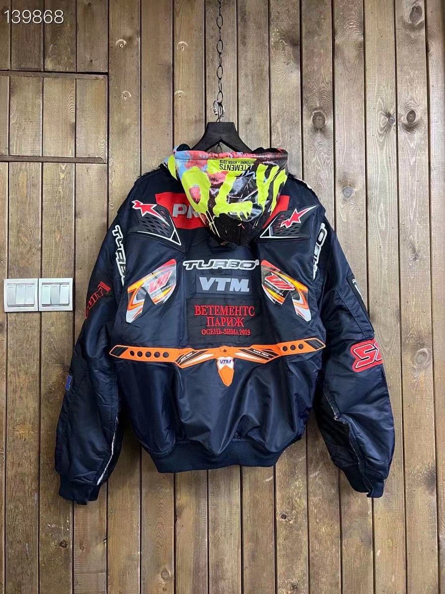 Vetements Man Motorcycle Zipper HoodedJacket #94855